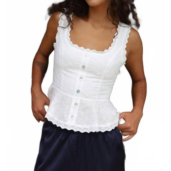 NIA Tops - NEW NIA logan peplum top in off white